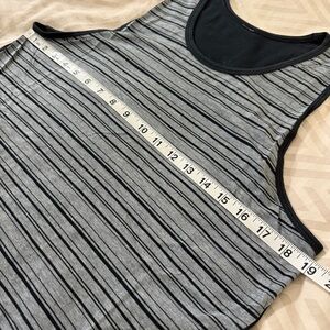 lululemon athletica Black and Gray Striped Tank Top Small